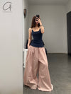 BASERANGE French organic cotton cable knit track pants BAS-TRCA-PO-SU25-CANTIL PINK